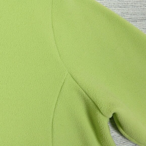 LL Bean 90s Fleece Polartec Thermal Oversized Mock Neck Lime Green Jacket Sz 2XL - Picture 8 of 16